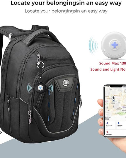 Swissdigital Design TSA Business Laptop Backpack For Men with Apple Find My,Travel Backpack With USB Charging Port,RFID Pockets Presents For Men Fits 15.6 Inch Computer | J16BT9508F-1