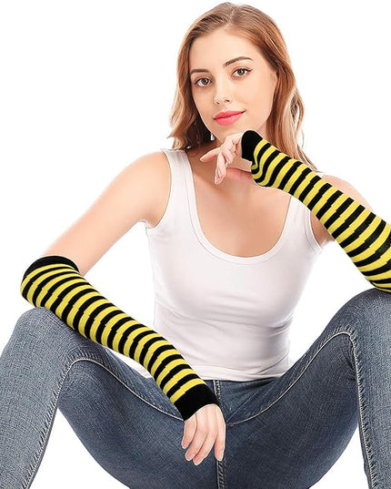 Bienvenu Punk Gothic Rock Long Arm Warmer Fingerless Gloves