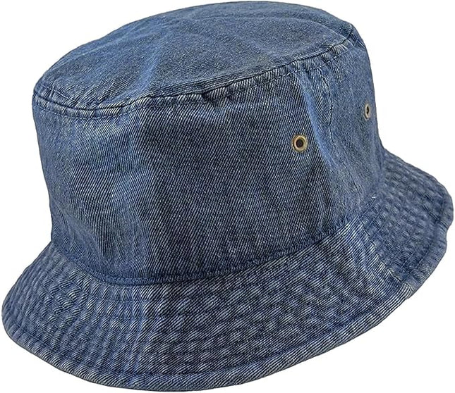 The Hat Depot Bucket Hat - Unisex 100% Cotton & Denim UPF 50 Packable Summer Travel Beach Sun Hat