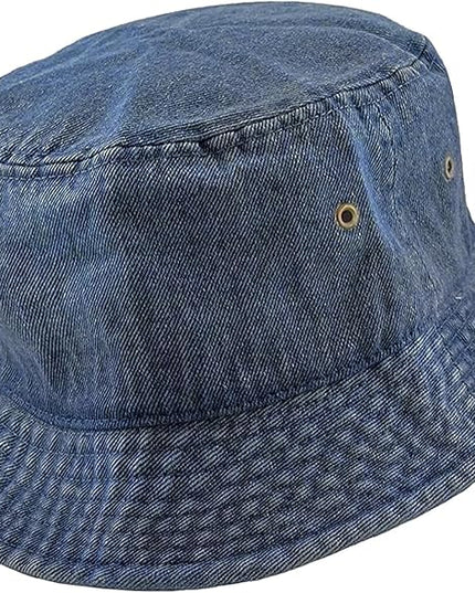 The Hat Depot Bucket Hat - Unisex 100% Cotton & Denim UPF 50 Packable Summer Travel Beach Sun Hat