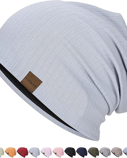 Slouchy Beanie for Men Women Soft Lightweight Running Beanie Hat Chemo Cap Skull Cap