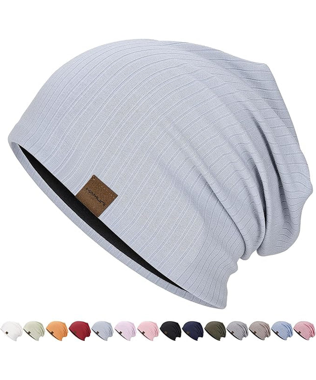 Slouchy Beanie for Men Women Soft Lightweight Running Beanie Hat Chemo Cap Skull Cap