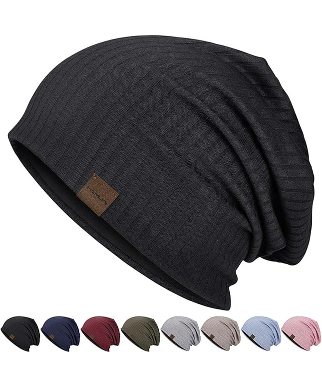 Slouchy Beanie for Men Women Soft Lightweight Running Beanie Hat Chemo Cap Skull Cap