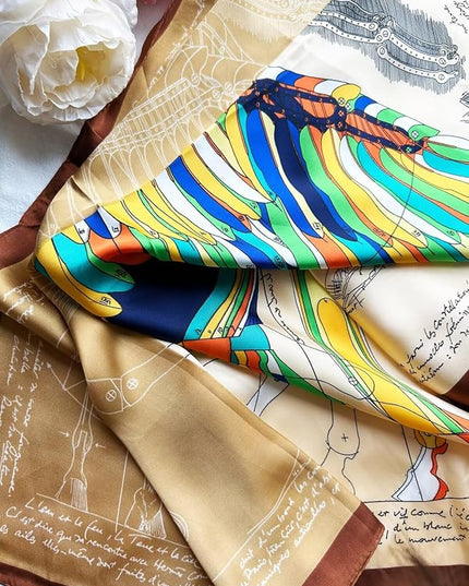 Head Bandanas Scarf for Women Silk Satin Hair Scarf Lightweight Vintage Fashion Square Neck Scarves Gift