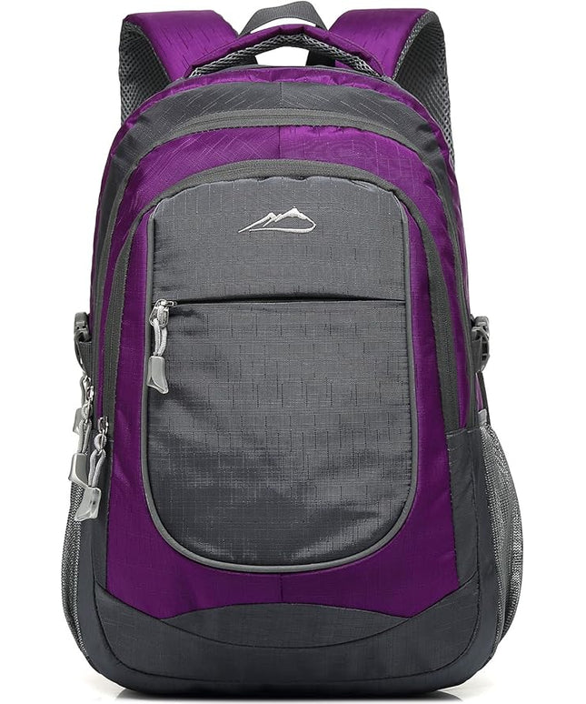 ProEtrade Backpack Bookbag for College Sturdy Travel Business Hiking Fit Laptop Up to 15.6 Inch Multi Compartment Gifts for Men Women Night Light Reflective (Purple A)