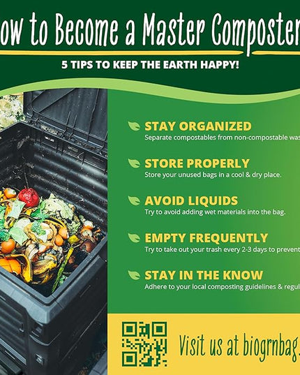 30-33 Gallon Compostable Trash Bags Flat-Top 30 Bags Heavy Duty1.57 Mil, 124.92 Liter Large Lawn and Yard Waste Bag green for Outdoor Garden ASTM D6400, US BPI and OK Compost Home Certified