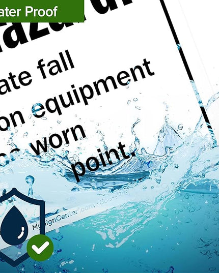 Warning Fall Hazard Appropriate Fall Protection Equipment Sign, 10x7 Inches, 55 mil thick HDPS (high density polystyrene), Made in USA by My Sign Center