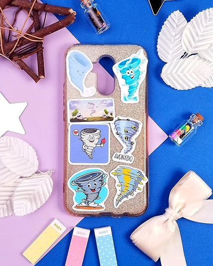 BulbaCraft Tornado Stickers for Water Bottle and Laptop - ' Weather Party Supplies & Decorations, Waterproof Vinyl Storm Decals, Exciting Tornado Stickers Laptop Decals, Gifts for Women & Men