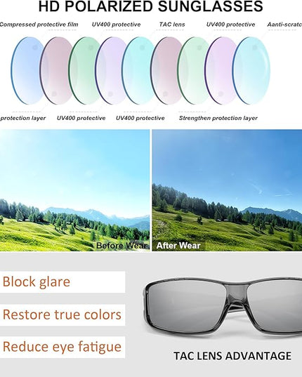 MEETSUN Fit Over Glasses Sunglasses for Men Women,Wrap Around Sunglasses Polarized UV400 Protection