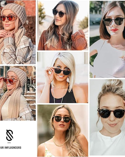 SOJOS Small Round Classic Polarized Sunglasses for Women Men Vintage Style UV400 Lens MAY SJ2113