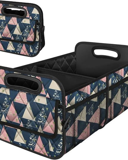 Deosk Trunk Organzier and Storage with 6 Big Pocket,Car Accessories for Women/Men 50L Waterproof Polyester for Car/SUV/Minivan/Truck(Medium, Triangle)