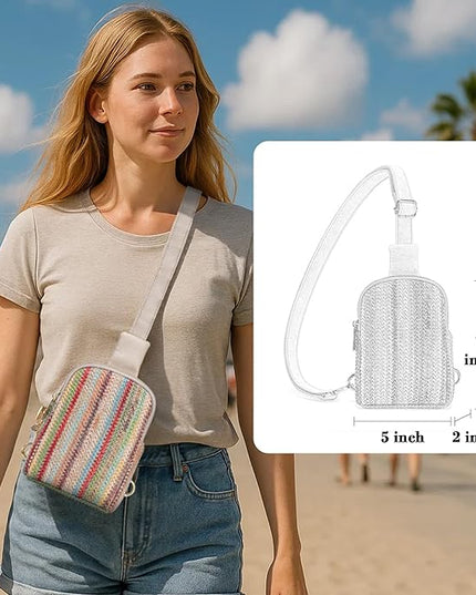INICAT Faux Straw Crossbody Bags Beach Gifts Valentines Day Her Cruise Ship Essentials Women Summer Small Sling Purses