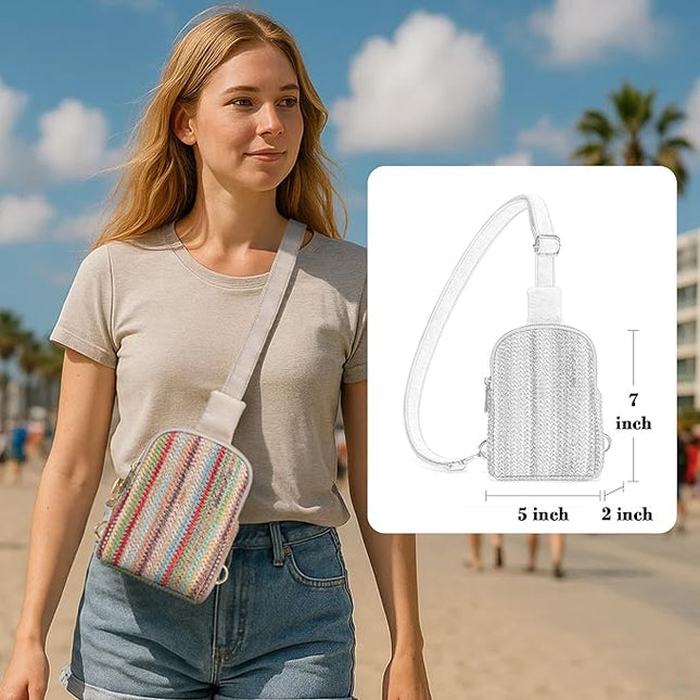 INICAT Faux Straw Crossbody Bags Beach Gifts Valentines Day Her Cruise Ship Essentials Women Summer Small Sling Purses