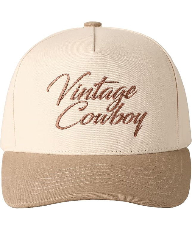MIRMARU Two-Tone Vintage Canvas Trucker Hats for Men & Women, Adjustable Size Baseball Caps with Trendy Embroidered Design