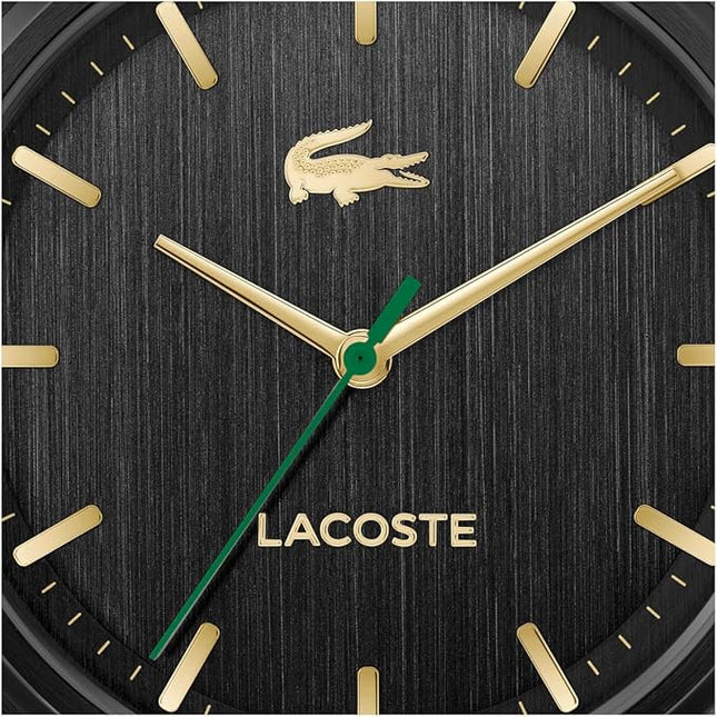 Lacoste Lisbon Men’s Quartz Watch - Three-Hand Sunray Dial with Stick Indexes, Polished Case, Crocodile Logo - Modern, Classic Timepiece - Gift for Him 42mm