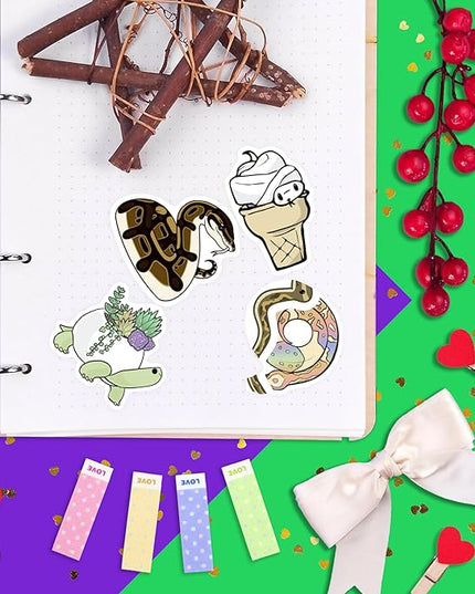 BulbaCraft 100Pcs Reptile Stickers, Lizard Stickers for Water Bottle and Laptop - Reptile Party Supplies & Decorations, Snake Vinyl Decals, Gifts for Women & Men