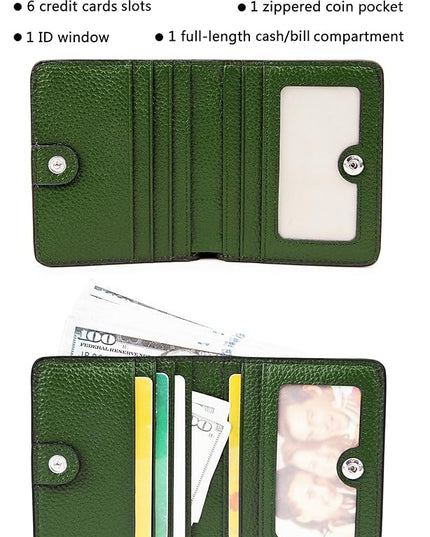 AINIMOER Small Leather Wallet for Women, Ladies Credit Card Holder RFID Blocking Women's Mini Bifold Pocket Purse