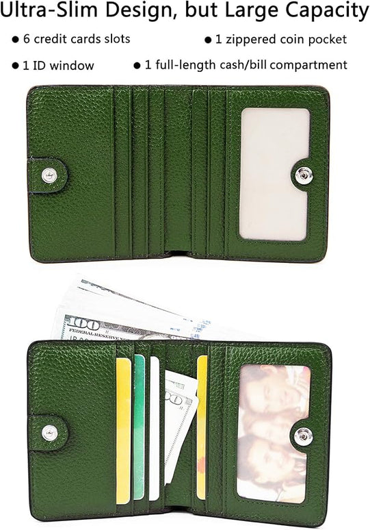 AINIMOER Small Leather Wallet for Women, Ladies Credit Card Holder RFID Blocking Women's Mini Bifold Pocket Purse