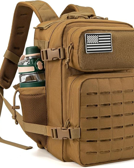 QT&QY 25L/45L Military Tactical Backpack For Men Molle Daypack 3 Day Bug Out Bag Hiking Rucksack With Bottle Holder