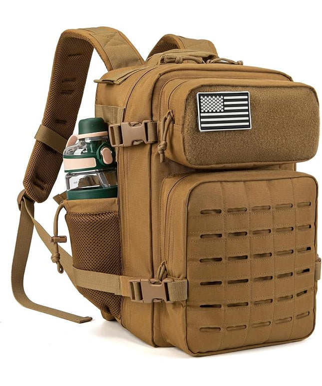 QT&QY 25L/45L Military Tactical Backpack For Men Molle Daypack 3 Day Bug Out Bag Hiking Rucksack With Bottle Holder