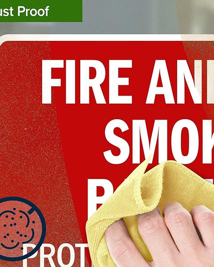 Fire and Or Smoke Barrier Protect All Openings Sign, 10x7 Inches, 4 Mil Vinyl Decal Stickers Weather Resistant, Made in USA by My Sign Center