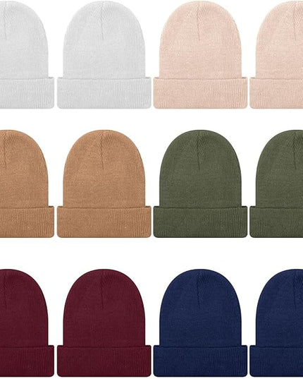 Winter Beanie Hats Bulk for Men Women Beanie Cap for Donation Cozy Knitted Cuffed Skull Cap Gift Soft Ski Hat