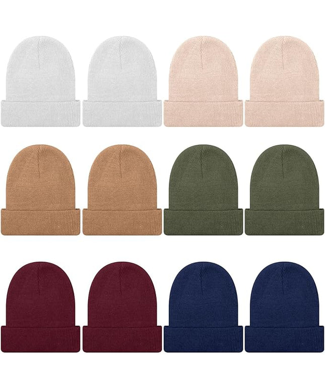 Winter Beanie Hats Bulk for Men Women Beanie Cap for Donation Cozy Knitted Cuffed Skull Cap Gift Soft Ski Hat