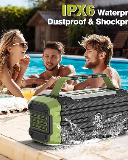 Portable Bluetooth Speaker 120W Peak 80W Wireless Speakers, TWS Pairing, Deep Bass, Hi-Fi Loud Speaker, IPX6 Waterproof, DSP Sound Boombox for Outdoor, Camping, Party, Beach