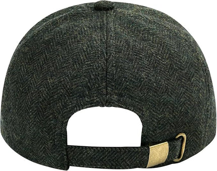 BOTVELA Wool Baseball Cap for Men Adjustable Unstructured Tweed Hat