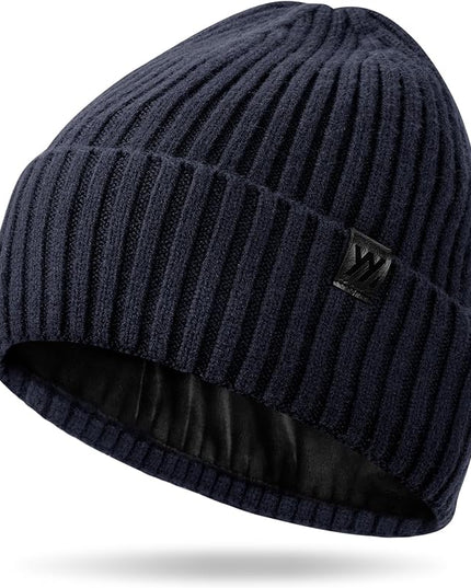 Winter Beanie Hat for Men & Women, Fleece Lined Thermal Knit Hat Ski Beanie Skull Cap Cuffed Cap for Cold Weather