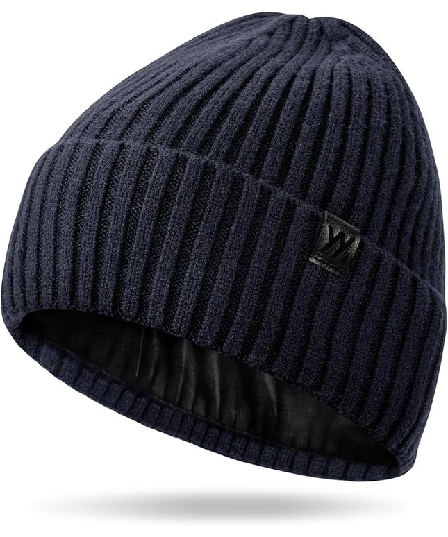 Winter Beanie Hat for Men & Women, Fleece Lined Thermal Knit Hat Ski Beanie Skull Cap Cuffed Cap for Cold Weather