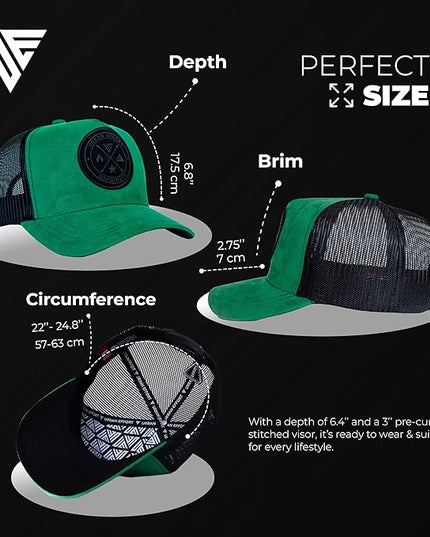 Urban Effort Mesh Back Cap - for Men and Women Baseball Hat 5-Panel Trucker Hat - Great Snapback Closure for Hunting & Hiking