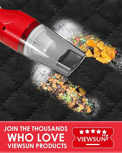 Viewsun 17PCS Car Cleaning Kit, Car Interior Detailing Kit with Red High Power Handheld Vacuum, Detailing Brush Set, Windshield Cleaner, Cleaning Gel, Complete Auto Accessories for Women