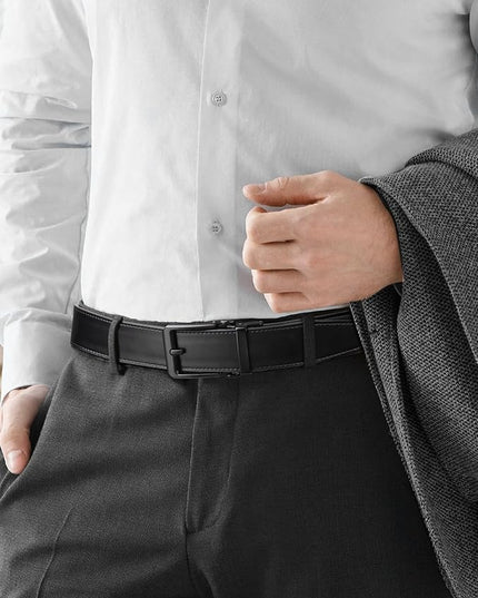JUKMO 1.5" (38mm) Leather Ratchet Belt for Men in Gift Box
