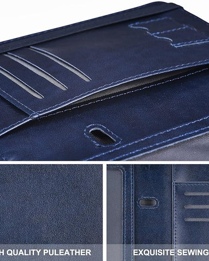 HerriaT Passport and Vaccine Card Holder Combo,Cover Case with CDC Vaccination Card Slot, Leather Travel Documents Organizer Protector, with RFID Blocking, for Women and Men