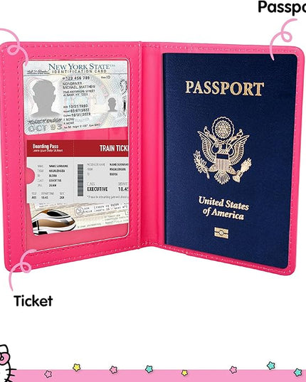 Hello Kitty Passport Holder - Sanrio Passport Holder for Women - Officially Licensed Passport Case (VG701236L.NJ)