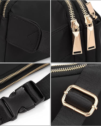 UTO Fanny Pack for Women Crossbody Trendy Fashion Belt Purse Chest Waist Hip Bumbag for Outdoor Shopping Travel Hiking