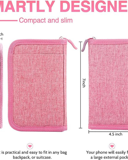Passport Holder for Travel, Women Rfid Blocking Passport Wallet, Travel Essentials Premium Wallets, Waterproof Passport Holders Bag for Men Traveling, Travel Document Organizer Credit Cards Case