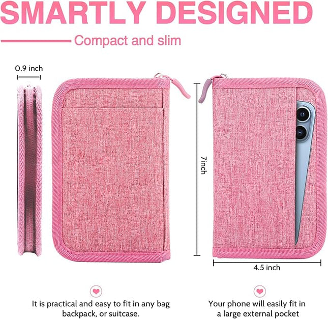 Passport Holder for Travel, Women Rfid Blocking Passport Wallet, Travel Essentials Premium Wallets, Waterproof Passport Holders Bag for Men Traveling, Travel Document Organizer Credit Cards Case