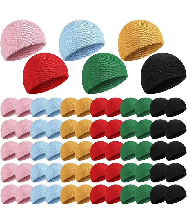 Tarpop 96 Pack Beanies Unisex Bulk for Men Women, Winter Beanie Hats Packs Knit Hat Warm Skull Cap Homeless