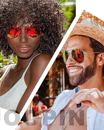 Joopin Polarized Metal Aviation Sunglasses Men, Classic Military Sun Glasses Women, Rectangle Shades UV400 Protection Costume