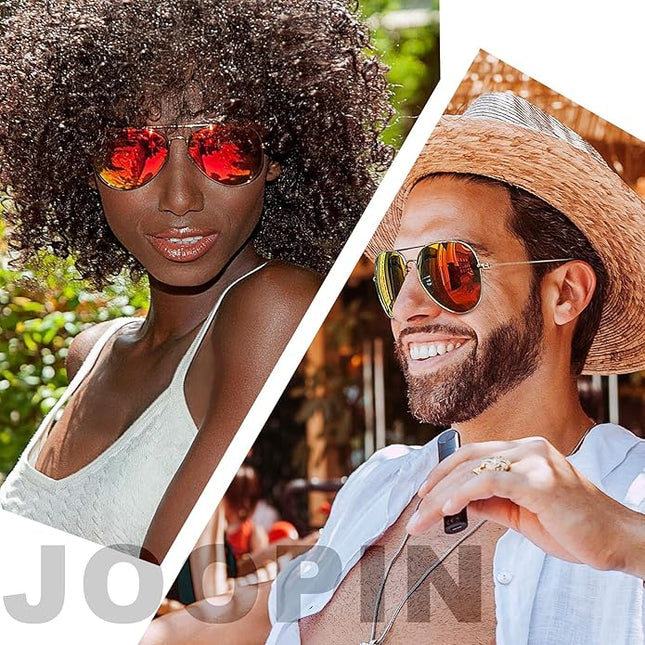 Joopin Polarized Metal Aviation Sunglasses Men, Classic Military Sun Glasses Women, Rectangle Shades UV400 Protection Costume