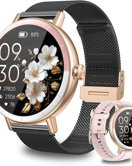 KEEPONFIT Smart Watch for Men/Women Android & iPhone, 1.27" Touch Screen Fitness Tracker with Answer/Make Calls, IP68 Waterproof Heart Rate/Sleep/SpO2 Monitor, Pedometer, 100+ Sport Modes