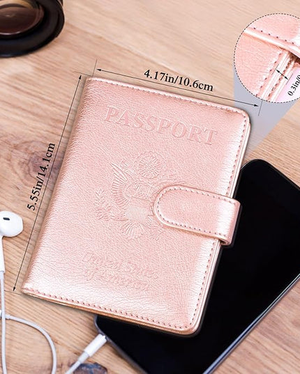 TIGARI Passport Holder for Travel Women Men, PU Leather Waterproof RFID Wallet Cover Case Sleeve, Valentines Day Gifts, Vacation Plane Cruise Travel Document Organizer Essentials