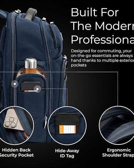 Briggs & Riley Medium Cargo Backpack for Women & Men - Laptop Backpack, For Work & Travel, Lightweight & Durable, Padded Straps, Fits up to 15" Laptop - @work Collection, Navy