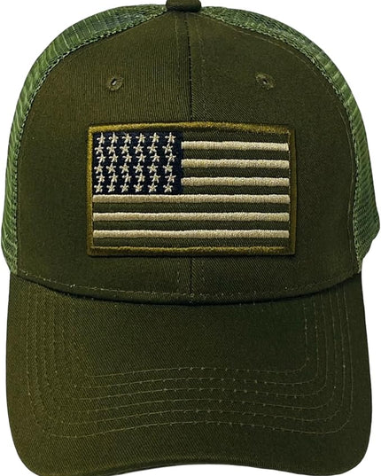 Roytrense Embroidered American Flag Unisex Baseball Cap (100% Cotton)