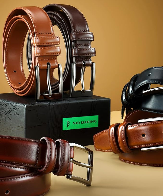 Marino’s Premium Belt Men, Genuine Leather Dress Belt for Men, Casual Mens Belt in Gift Box
