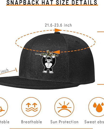 Skull Finger Flat Bill Hats for Men Black Mens Snapback Hat Baseball Cap Fitted Hat Rock N Roll Skeleton Hand Snap Backpack