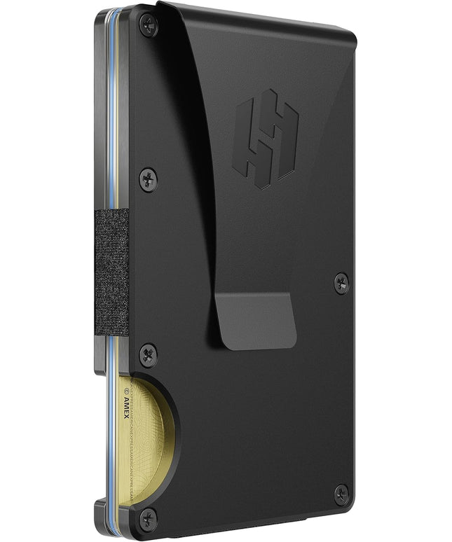 Hayvenhurst Wallet For Men - Reinvented Design Men's Wallet - Slim, Minimalistic & Seamless Card Case, Blocks RFID Scanners, Holds 12 Cards (Obsidian)