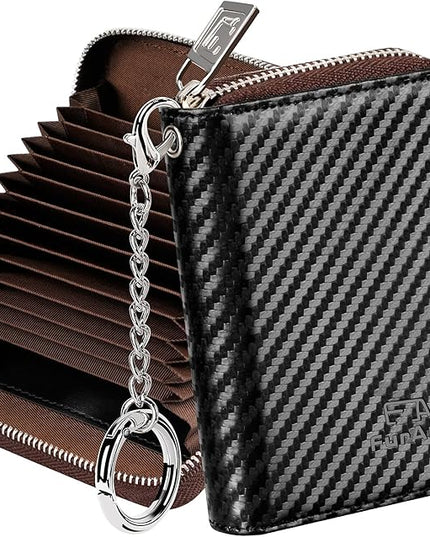 FurArt Zipper Wallet Women, RFID Blocking Credit Card Wallet, Business Card Holder, Compact Size KeyChain Wallet